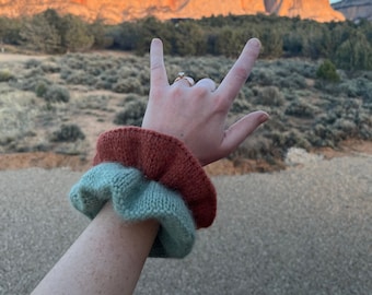 Hand Knit Alpaca Scrunchie | Hair Tie | Knitting Accessory | Hair Accessory