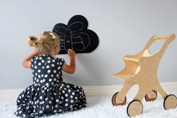 wooden dolls pram walker