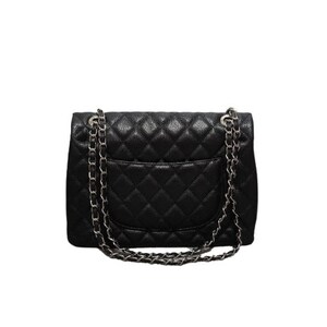 Chanel Classic Caviar Leather Double Flap Maxi Jumbo Size Shoulder/Crossbody Bag