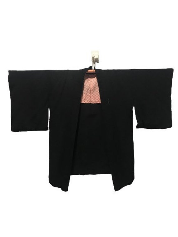 FREE SHIPPING !! Vintage 70s Black Haori Kimono J… - image 1