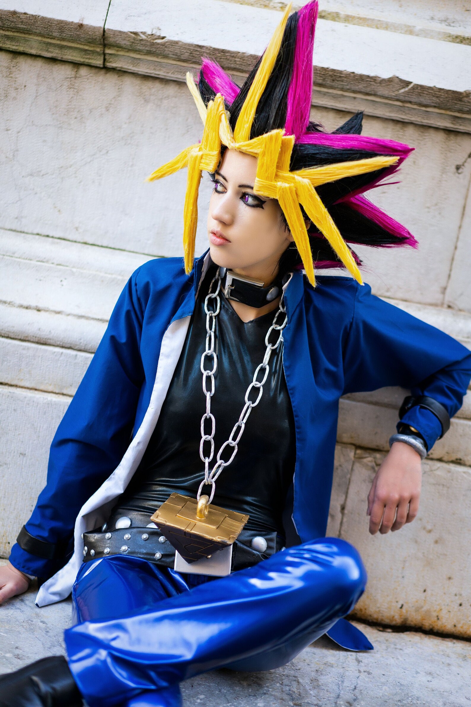 Yami Yugi Muto Yu Gi Oh WIG Costume Millennium Puzzle Cosplay image 0.