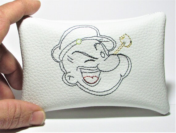 Small Pouch, Popeye Small Pouch, White Pouch, Handmade Pouch, Custom Small Pouch,Monedero,Coin Pouch,Cash Pouch,Carteira