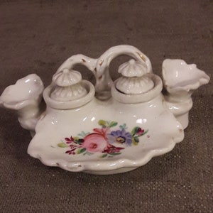 Miniature writing desk set,antique European porcelain.