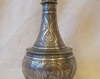 Brass vessel or hookah vase from India