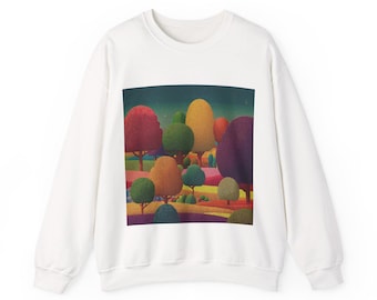 Colorful Abstract Crewneck Sweatshirt | Bright Rainbow Design