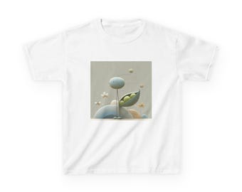 Kids Pea Pod T-Shirt | Whimsical Space Planet Illustration, Pastel Artwork