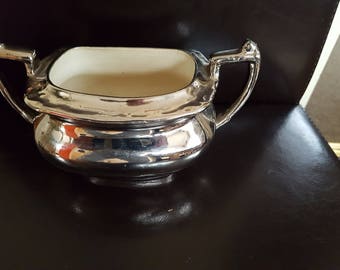 Old porcelain silver plated tureen