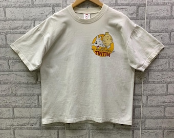 VERY RARE!!! Vintage The Adventures Of TinTin Herge The Blue Lotus T-shirts