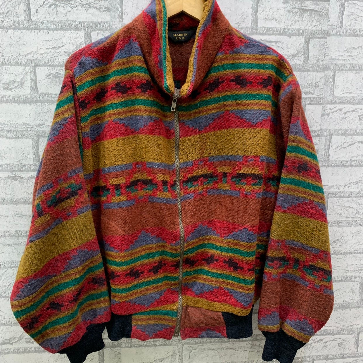 Vintage Style Navajo USA Colourful Jacket Full Zipper | Etsy