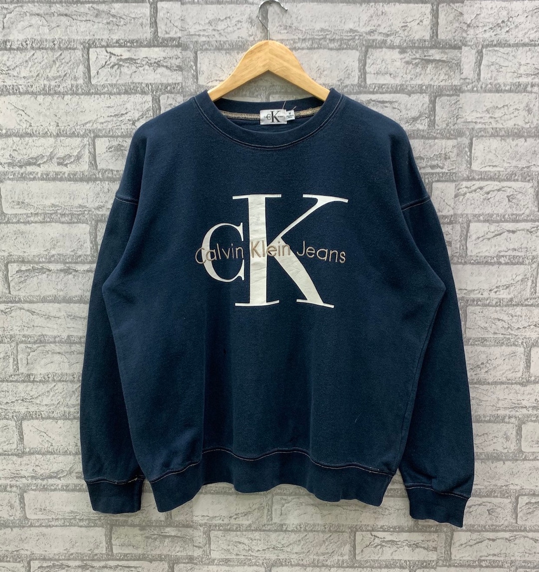 Vintage 90s Calvin Klein Logo Jeans Sweatshirts Etsy Big CK Crewneck 