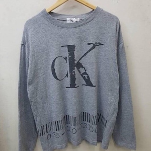 Vintage Calvin Jeans Klein CK Big Logo Long Sleeve Sweatshirts Hip Hop Style Nice Design