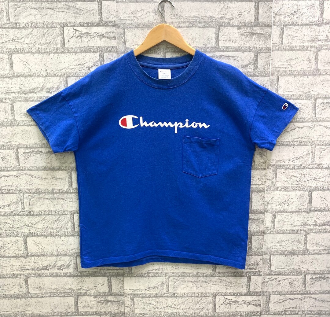 趣味 VINTAGE CHAMPION Vintage Champion for Women Big Logo Design Single Pocket T-shirts