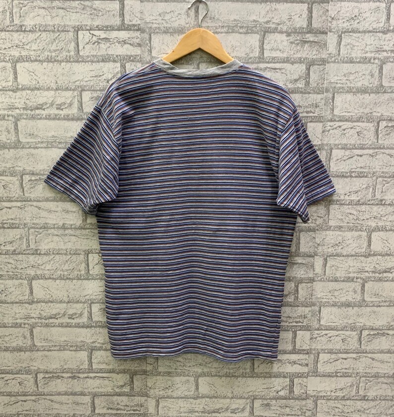 Vintage Robert August RA Surfboards Striped Style Single Pocket T-shirts