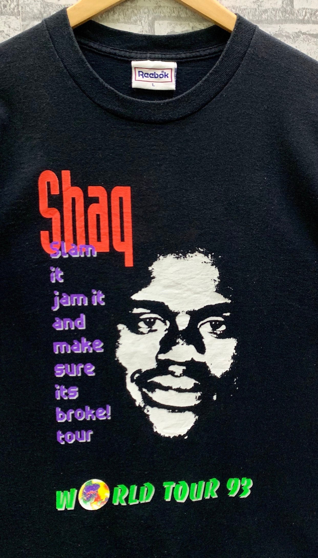 90s NBA シャキールオニール Tシャツ ビンテージ 美品 リーボック L NEW RELEASE!】 90s Reebok SHAQ T-SHIRT🏀 SIZE:XXL MADE IN