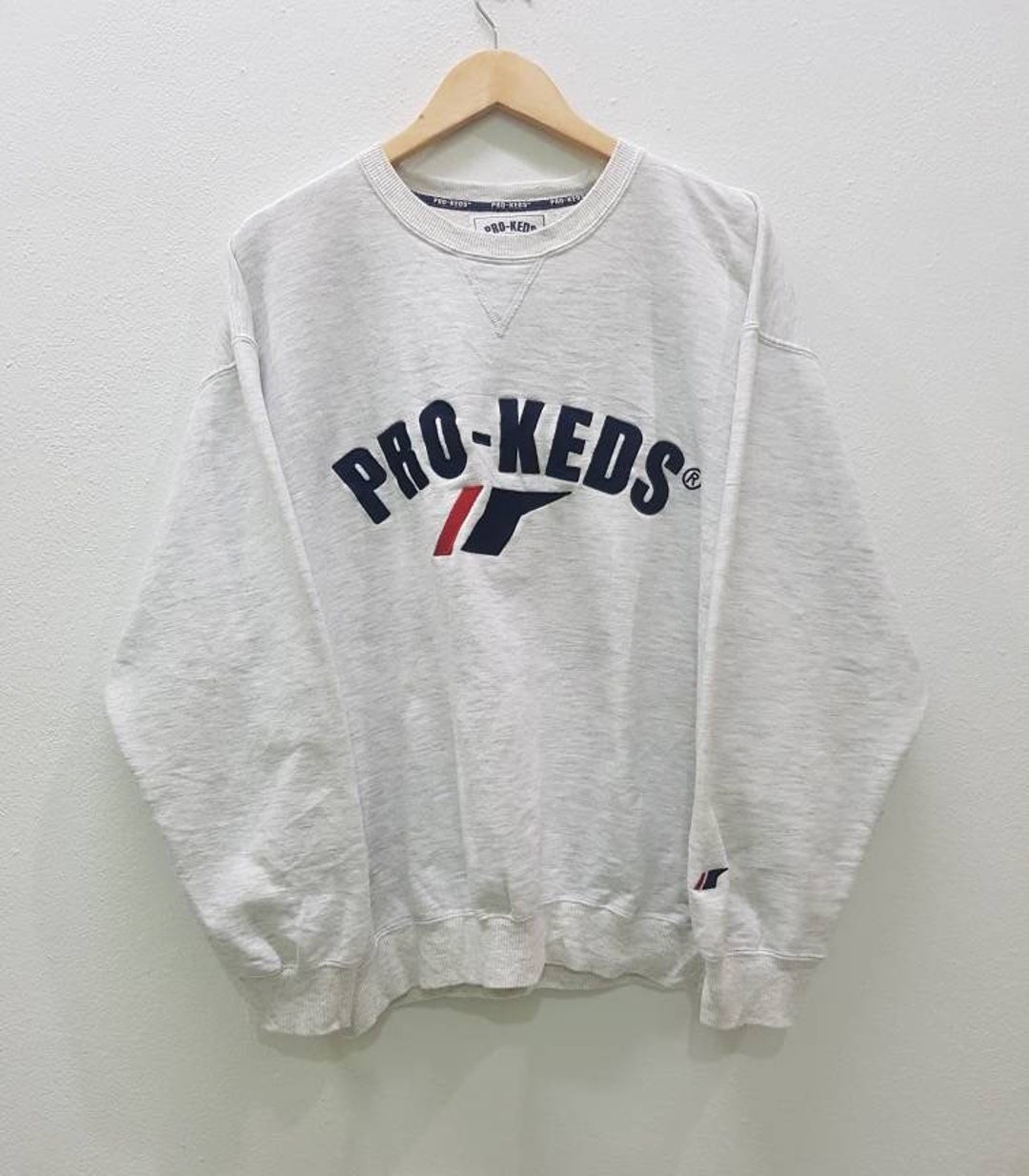 [ KEDS] ★PREPPY LOGO SWEATSHIRT Vintage Pro Keds Big Logo Sweatshirts Embroidery Logo
