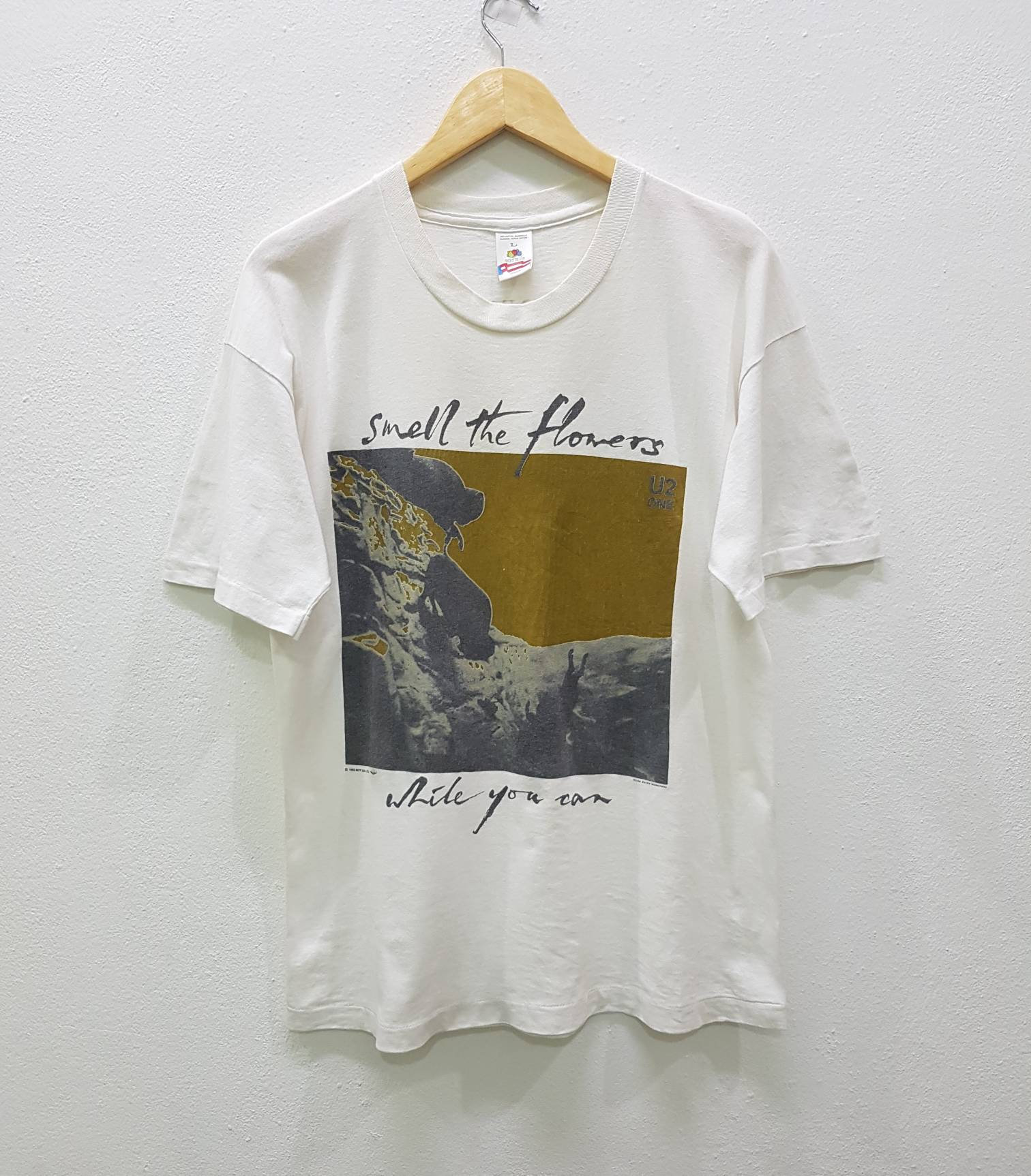 Vintage 90s Rock Band U2 Smell the Flowers While You Can T-shirts 