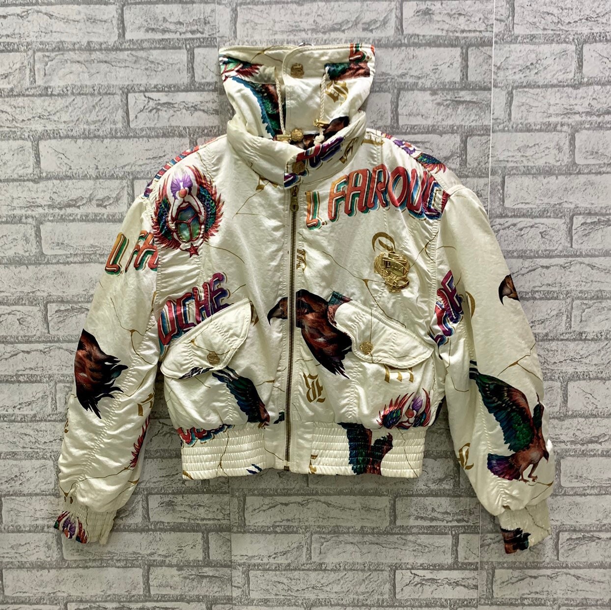 Vintage Lily Farouche Baroque Style Ski Power Jacket Alloverprint