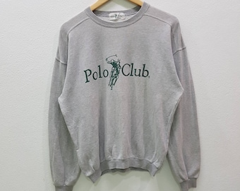 Vintage Polo Club Sweatshirts Big Logo Jumper Crewneck Gray Colour Nice Design