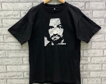 90s All Sport  Charles Manson T-shirt 蓄光 Vintage 90s Charles Manson T-shirts Fit Medium Size - Etsy