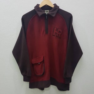 Rare Hiro Section Sweatshirts Half Zipper Spell Out Logo Nice Design Medium Size