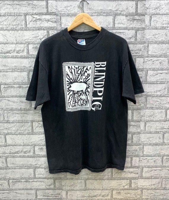 【90’sヴィンテージ】Blind Pig Records Tシャツ 90′s “ BLIND PIG RECORDS ” Printed T-Shirts mad