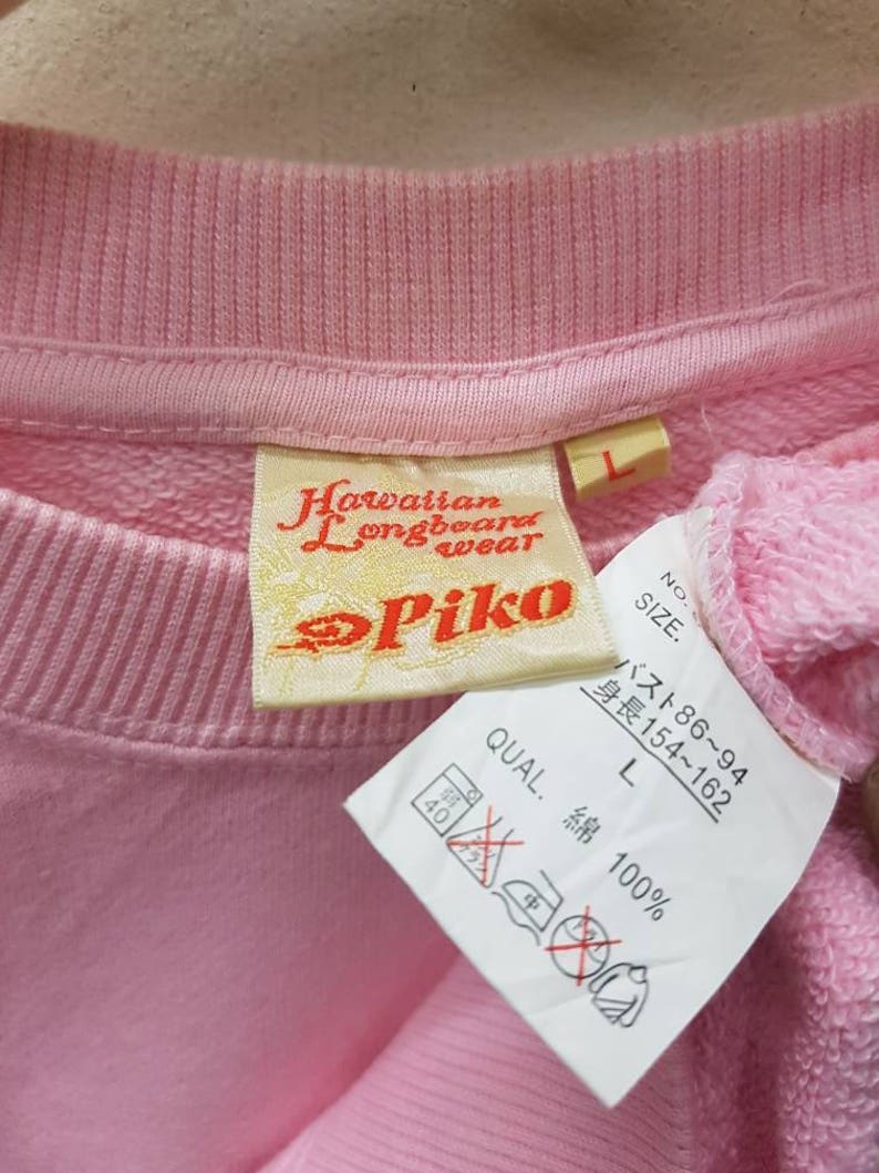 Vintage Piko Sweatshirts Nice Design Unisex Clothing Pink Colour image 4