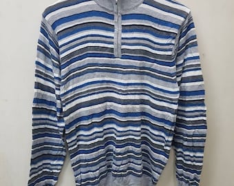 Vintage Sweatshirts/Sweater/ Barneys New York For Women Stripe Style Nice Design Half Zipper Women Style