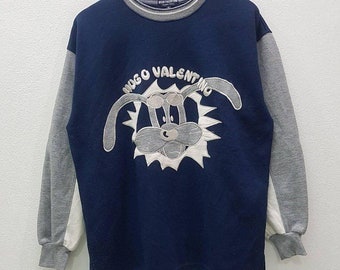 Vintage Hugo Valentino  Sweatshirts Embroidery Big Logo Crewneck Nice Design