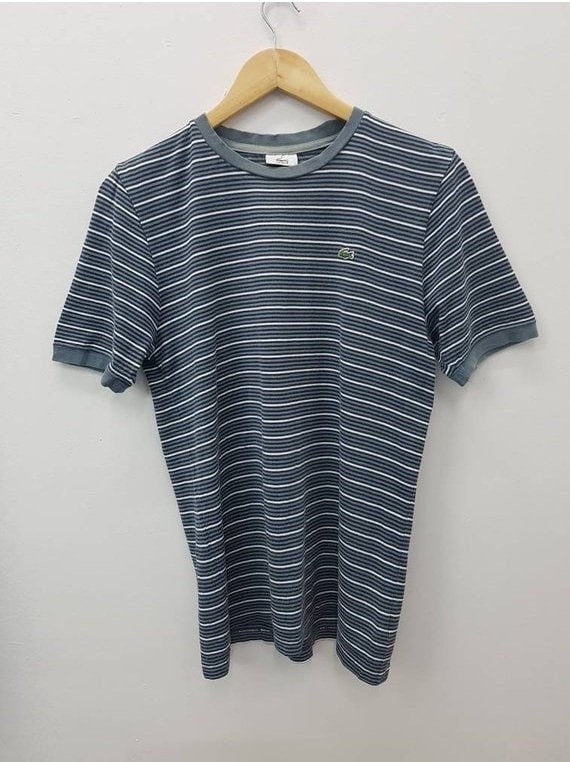Vintage Lacoste T-shirts Stripe Style Embroidery L