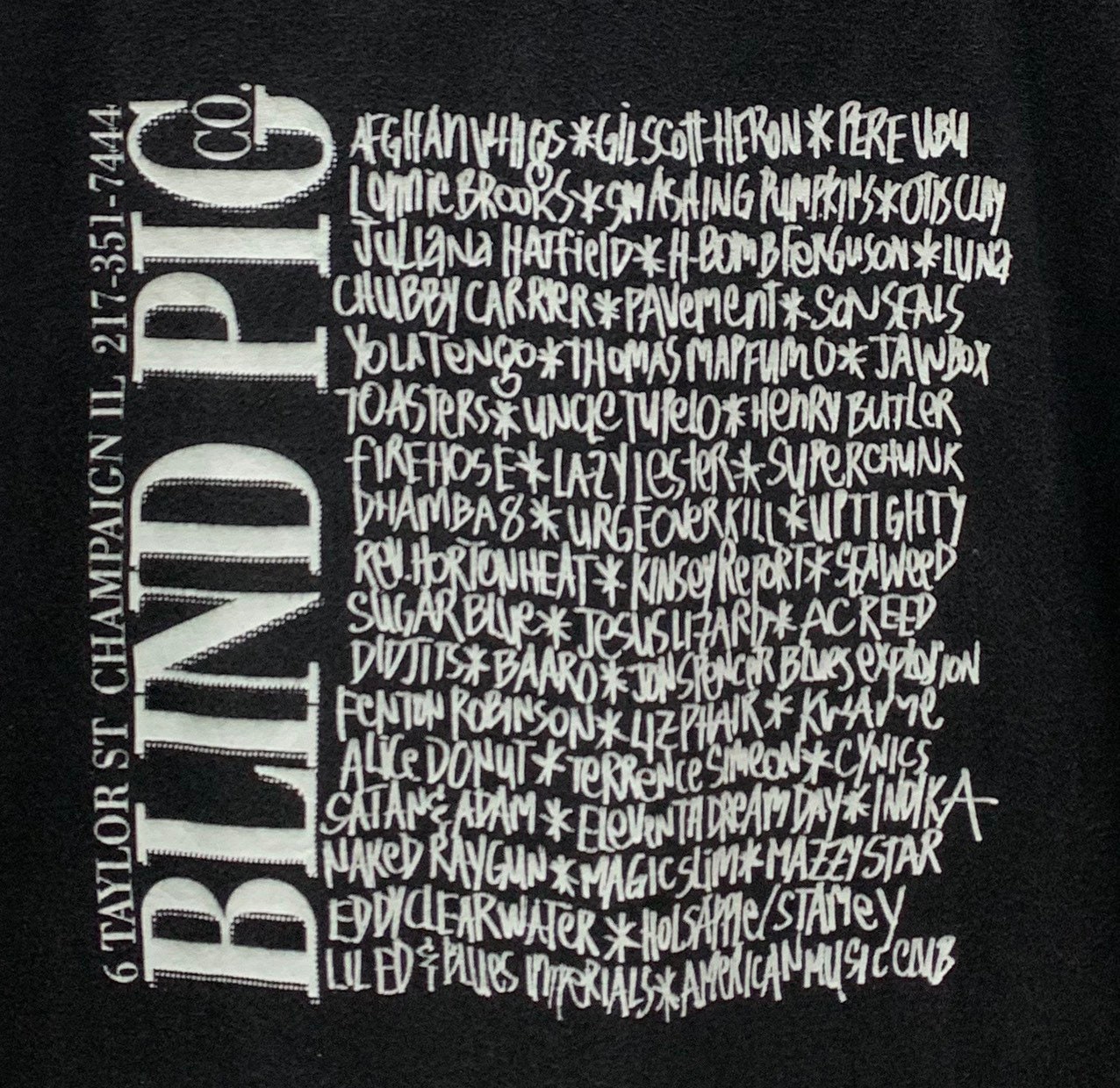 レア!!! ヴィンテージ 90 年代 Blind Pig Co Records バンド T