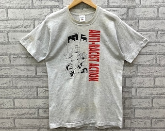 RARE!!! Vintage 90s Anti-Racist action American Activist Promo Punk Skin T-shirts Tee
