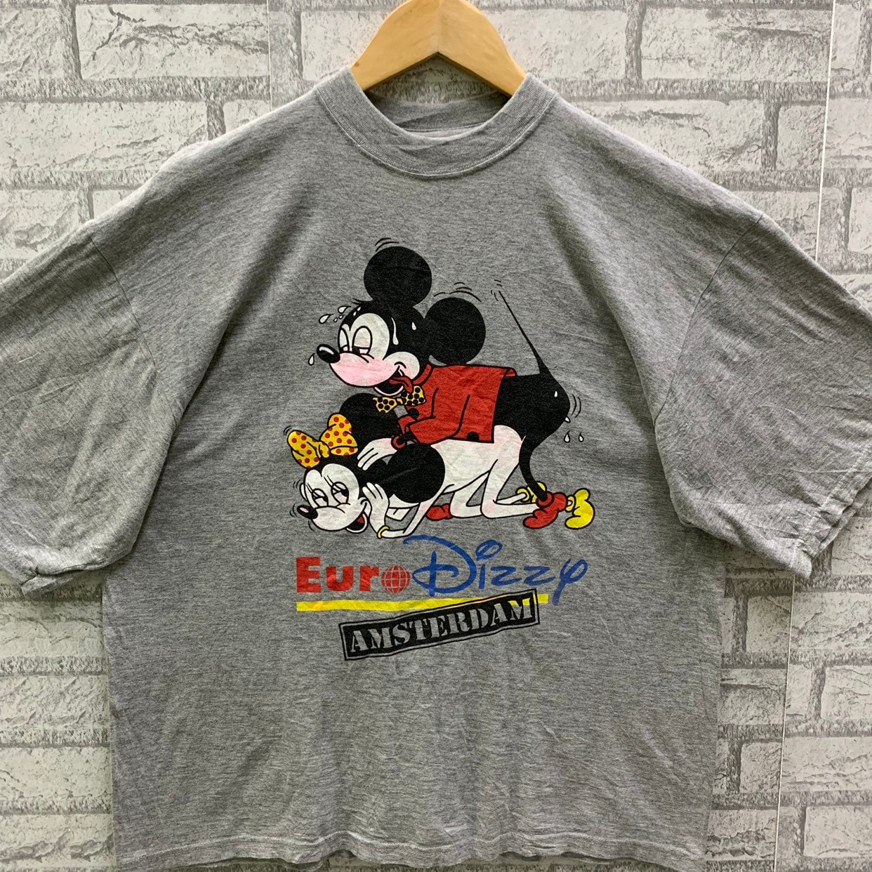 VERY RARE!!! Vintage Mickey Mouse Minnie Euro Dizzy Amsterdam T