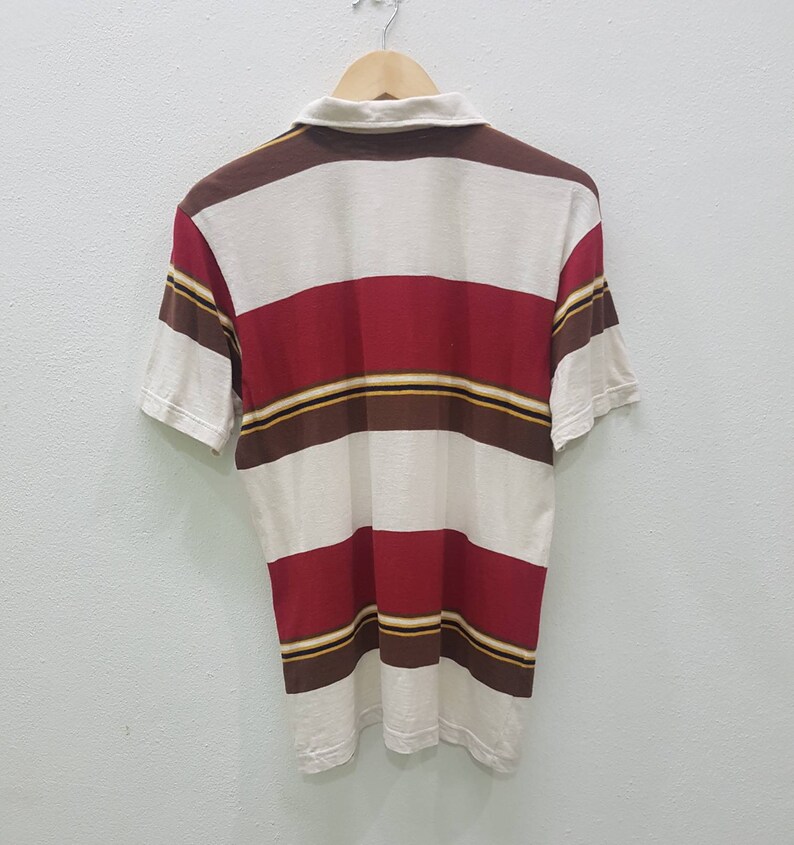 Vintage Hang Ten Polo Shirt Big Stripe Style Surfing Nice Design