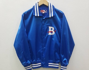 Vintage Mizuno World Wins Navy Blue Baseball Jacket With Red and