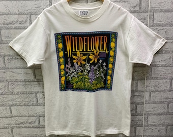 RARE!!! Vintage Wildflower Nice  Design T-shirts Made In Usa