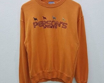Vintage Person's Sports Sweatshirts Embroidery Logo Jumper Pullover Nice Design Small Size