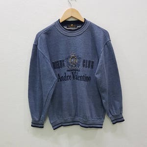 Vintage Andre Valentino Sweatshirts Embroidery Big Logo Spell Out Jumper Pullover Nice Design Medium Size