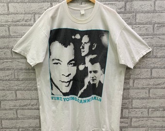 VERY RARE!!! Vintage 80s Fine Young Cannibals Line Up British Rock Music Band T-shirts