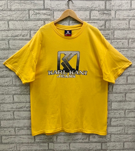 Vintage Karl Kani Jeans T-shirts Made In Usa Big Logo Spell Out