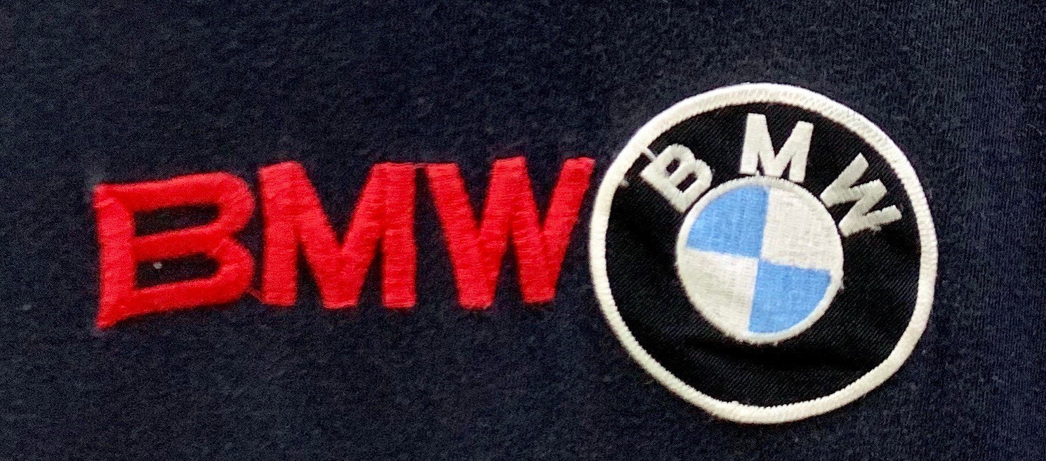 Rare Vintage BMW Embroidery Logo T-Shirts, image size:1490x657