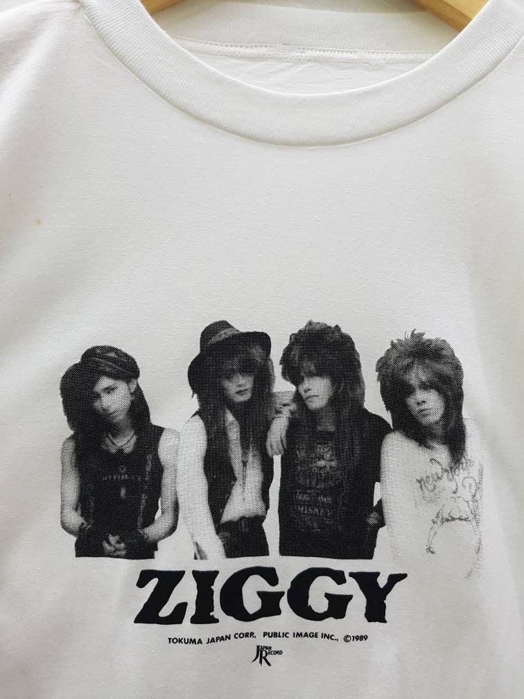 ZIGGY ビンテージ　フォトTシャツ RARE!! Vintage 80s Ziggy Japanese Blue Rock/hard Rock Band T