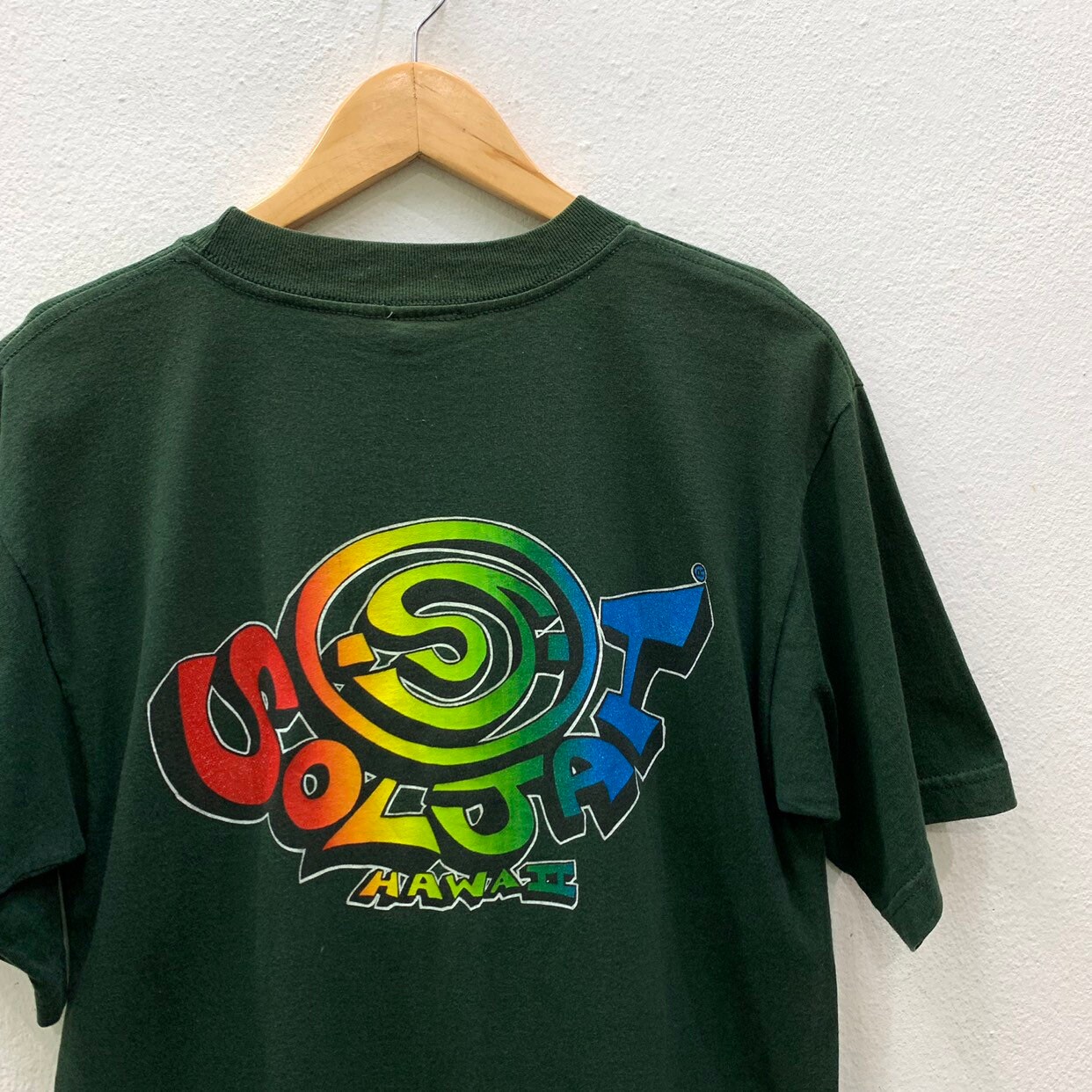 RARE Vintage Soljah Hawaii Clothing Positive Multicolour Logo Tshirts