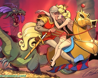 Dragon's Lair - Color Art Print - 11 x 17 inch