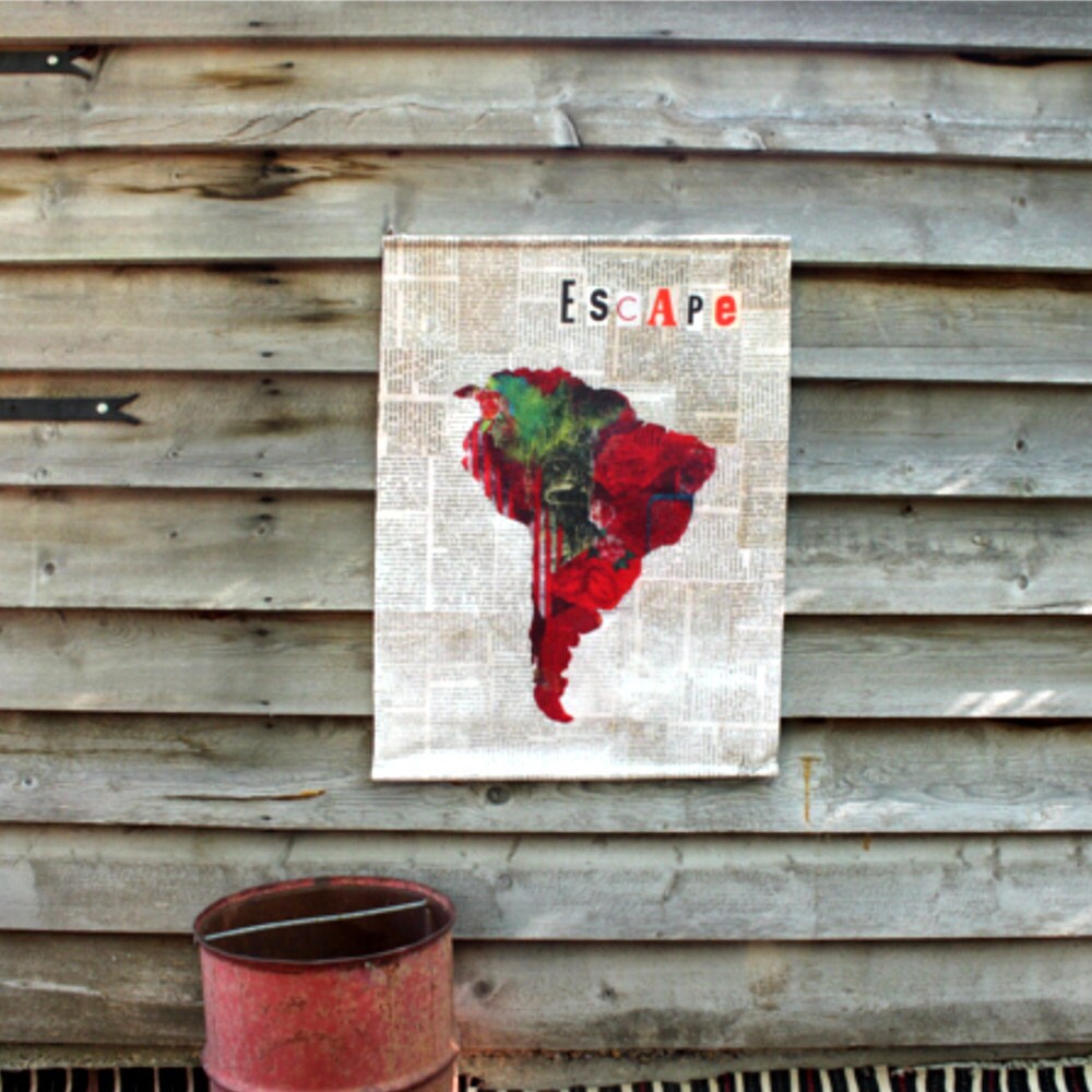 Toile Murale Escape Carte Amerique Du Sud