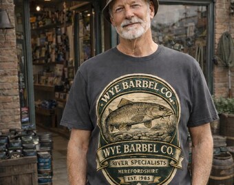 Wye Barbel Co T Shirt Vintage River Fishing Herefordshire