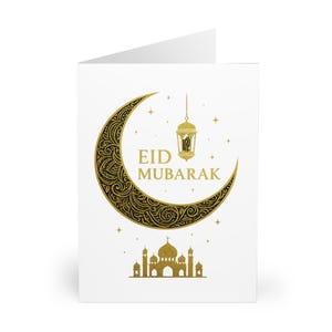 Cartões Eid Mubarak (pacote com 5) - Comemore com elegância - Ideal para cartões de dinheiro