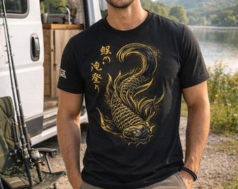 Koi Carp T Shirt Japanese Symbol Fishing Tee