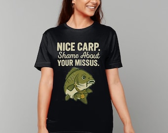 Nice Carp Shame T-Shirt: Funny Fishing Graphic Tee