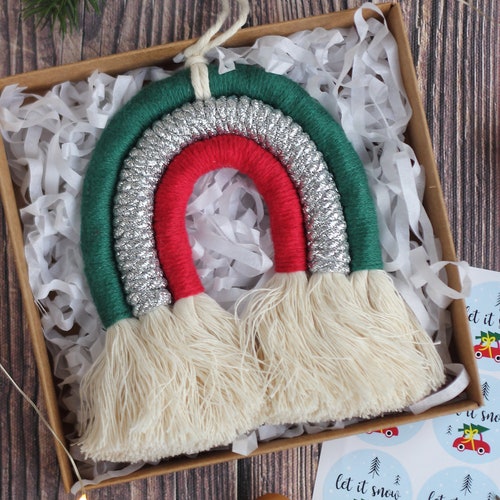 Rainbow Button Tree Ornaments Etsy