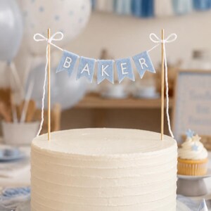 Personalized Bunting Cake Topper - Custom Name Flag Cake Banner in Various Colors for Birthday, Graduation, Wedding, Anniversary, Engagement image 3